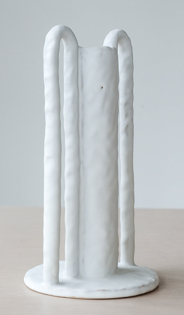 Giselle Hicks Matte White Cylinder with Coil Handles