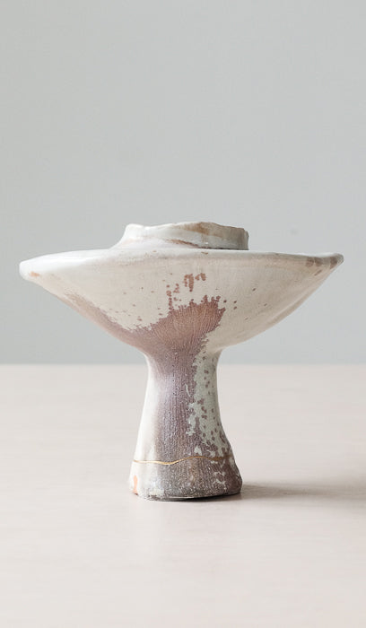 Mondays Wood Fired Pedestal Vase with Kintsugi