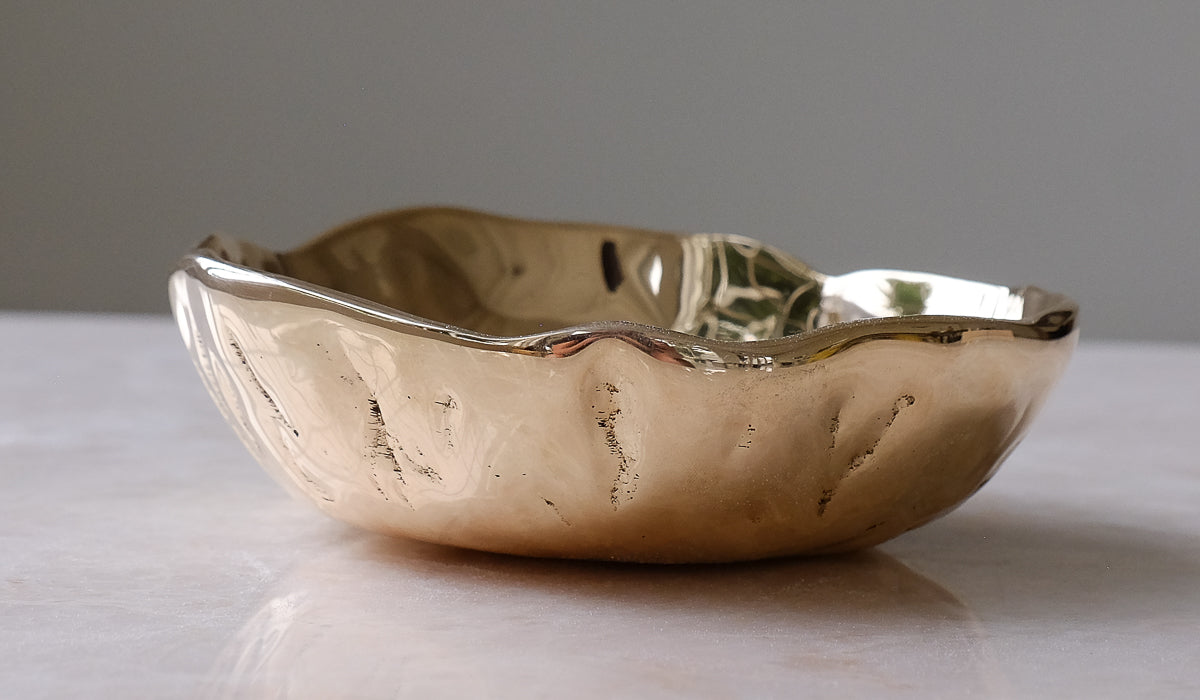 Nancy Pearce Small Furrowed Cast Bronze Bowl