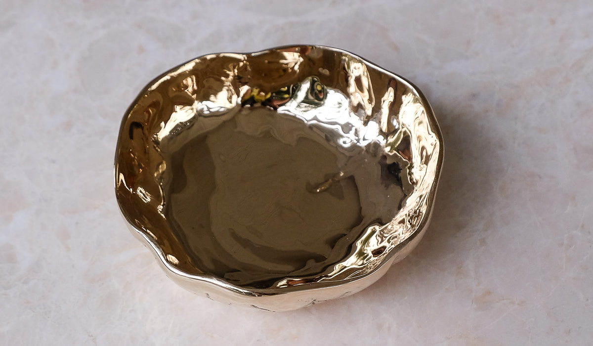 Nancy Pearce Small Furrowed Cast Bronze Bowl