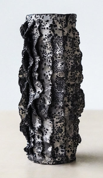 Nathalee Paolinelli Black Lichen Ripple Vase No. 5