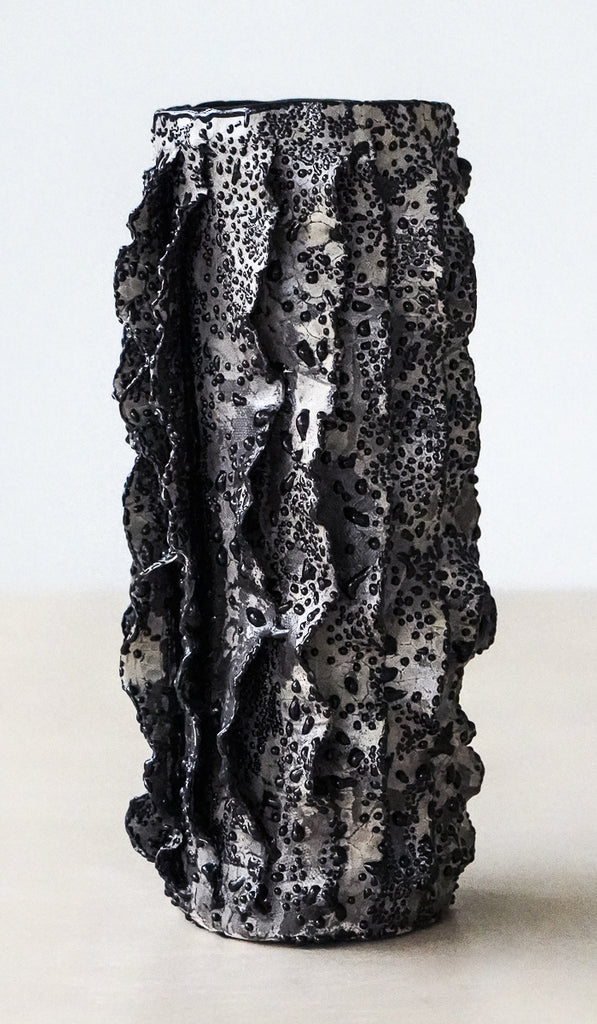 Nathalee Paolinelli Black Lichen Ripple Vase No. 5