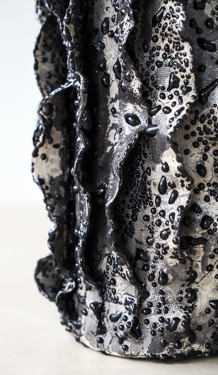 Nathalee Paolinelli Black Lichen Ripple Vase No. 5