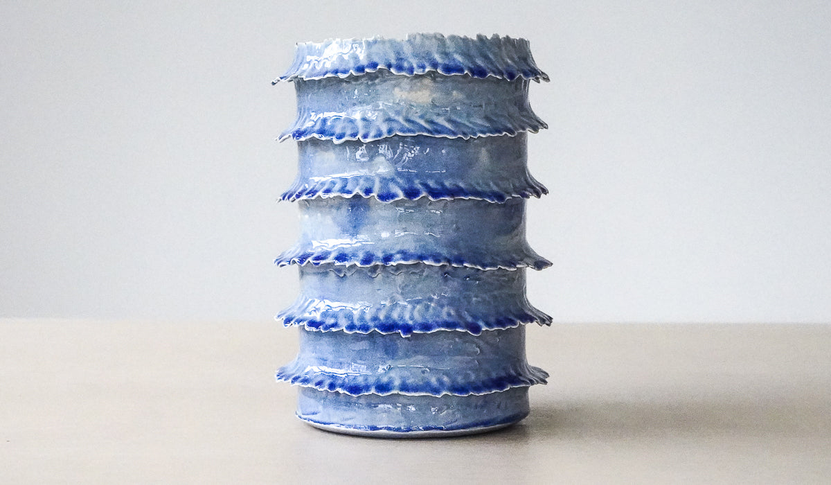 Nathalee Paolinelli Blue Torn Tier Vessel No. 3