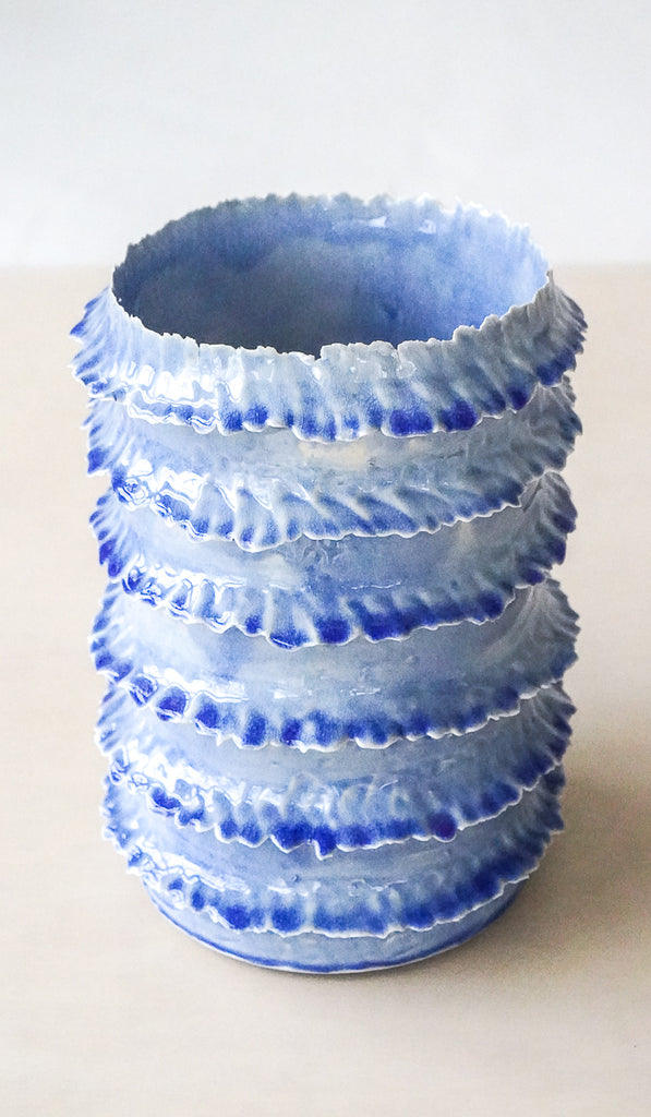 Nathalee Paolinelli Blue Torn Tier Vessel No. 3