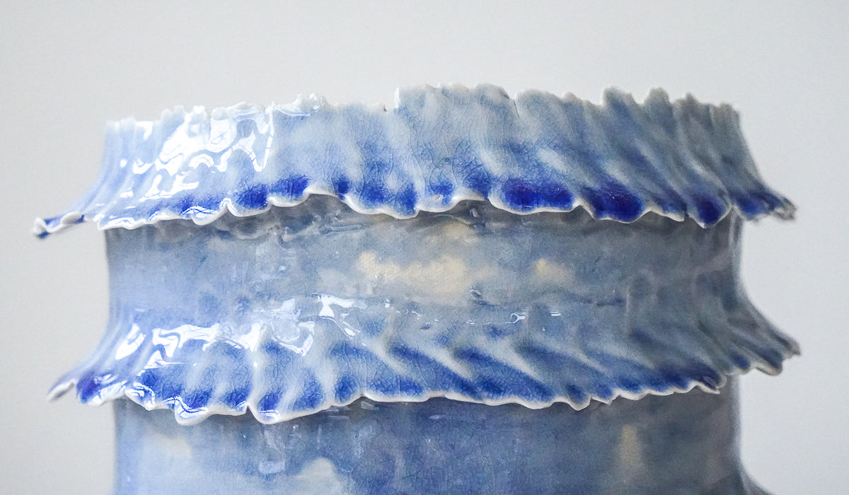 Nathalee Paolinelli Blue Torn Tier Vessel No. 3