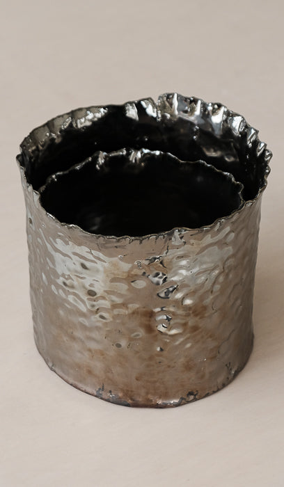 Nathalee Paolinelli Double Cylinder Imprint Vase