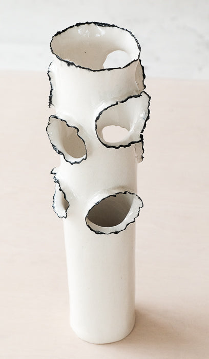 Nathalee Paolinelli Black Rim Roosting Vase