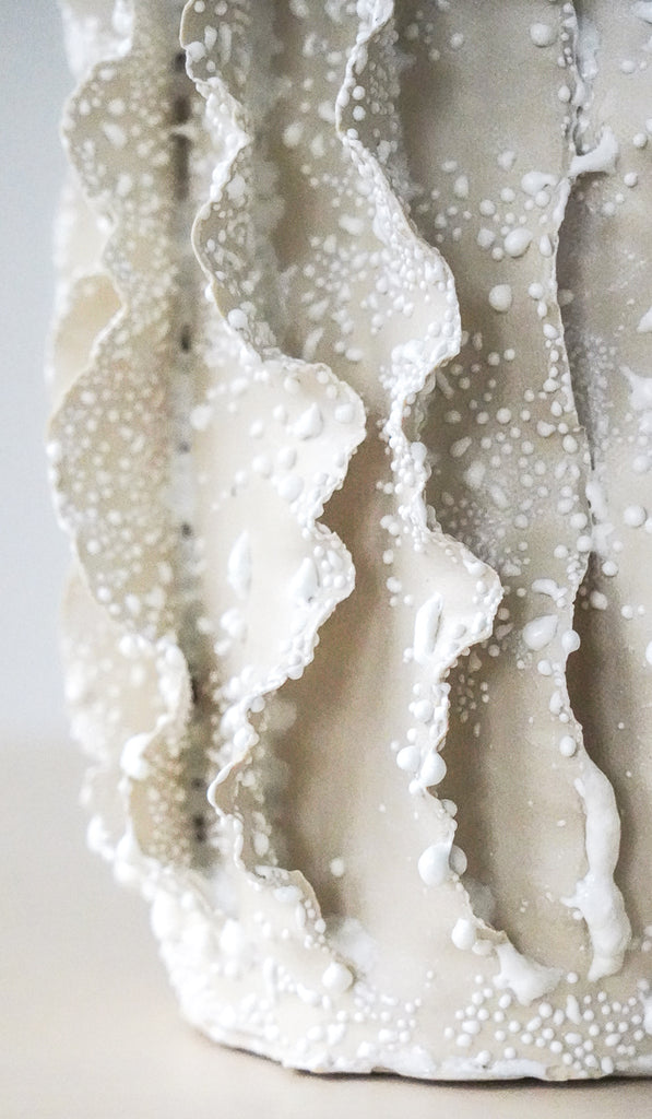 Nathalee Paolinelli White Lichen Ripple Vase No. 6