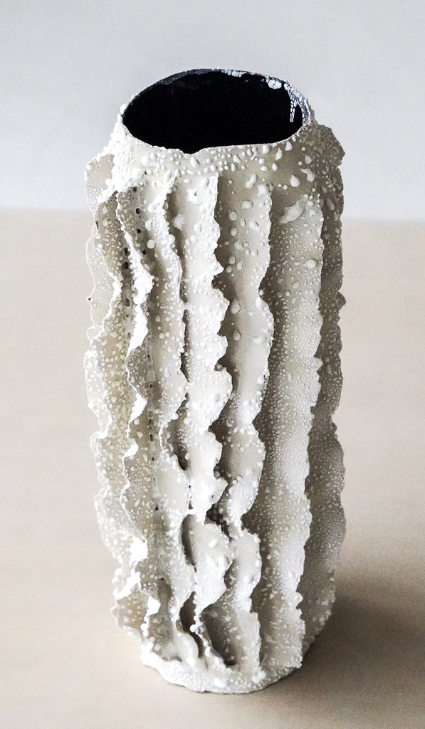 Nathalee Paolinelli White Lichen Ripple Vase No. 6