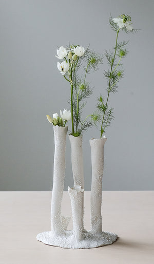 Nathalee Paolinelli Textural White Coral Vase No. 8