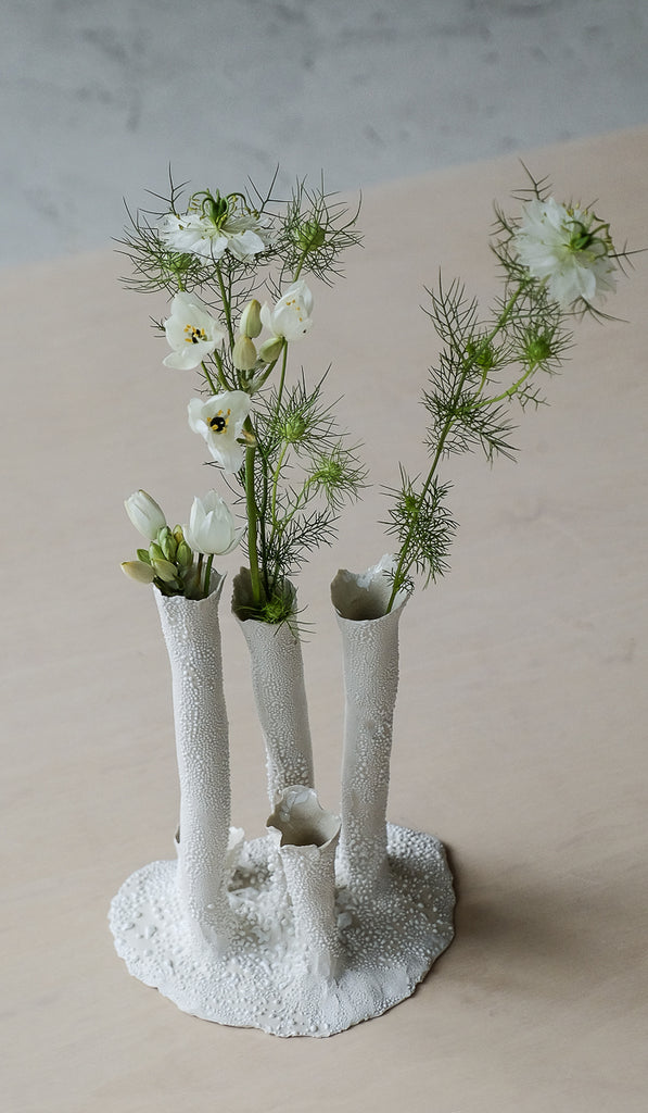 Nathalee Paolinelli Textural White Coral Vase No. 8