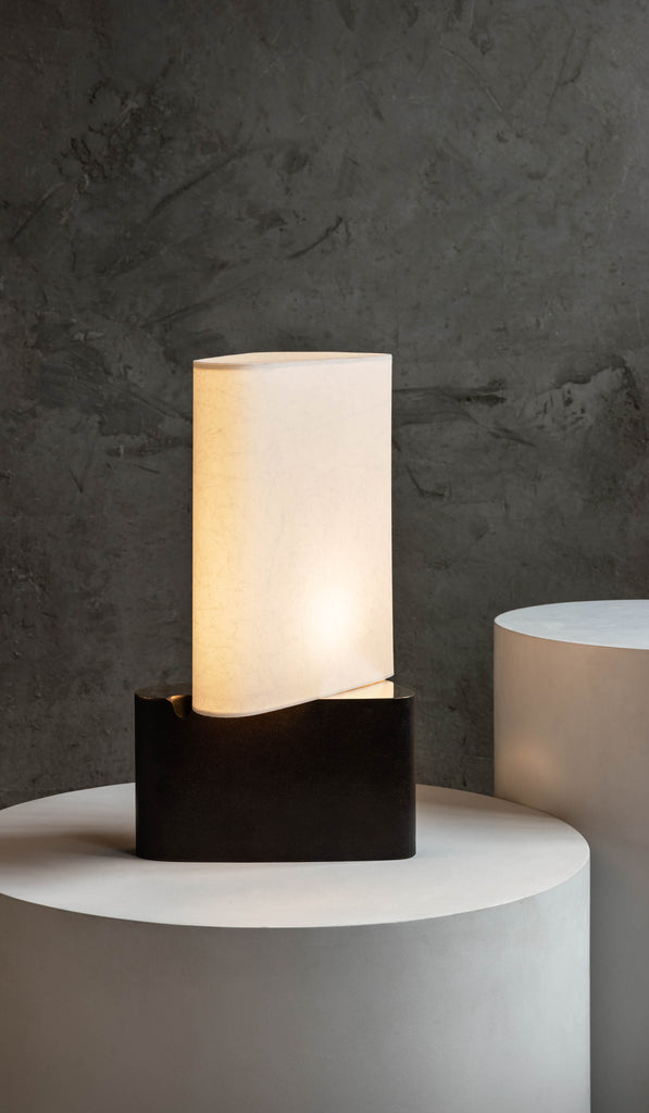 Resident Blackened Cast Bronze Fulcrum Table Lamp