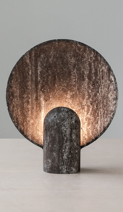 Studio Henry Wilson Black Travertine Surface Sconce Table Lamp