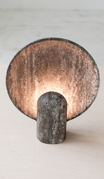 Studio Henry Wilson Black Travertine Surface Sconce Table Lamp