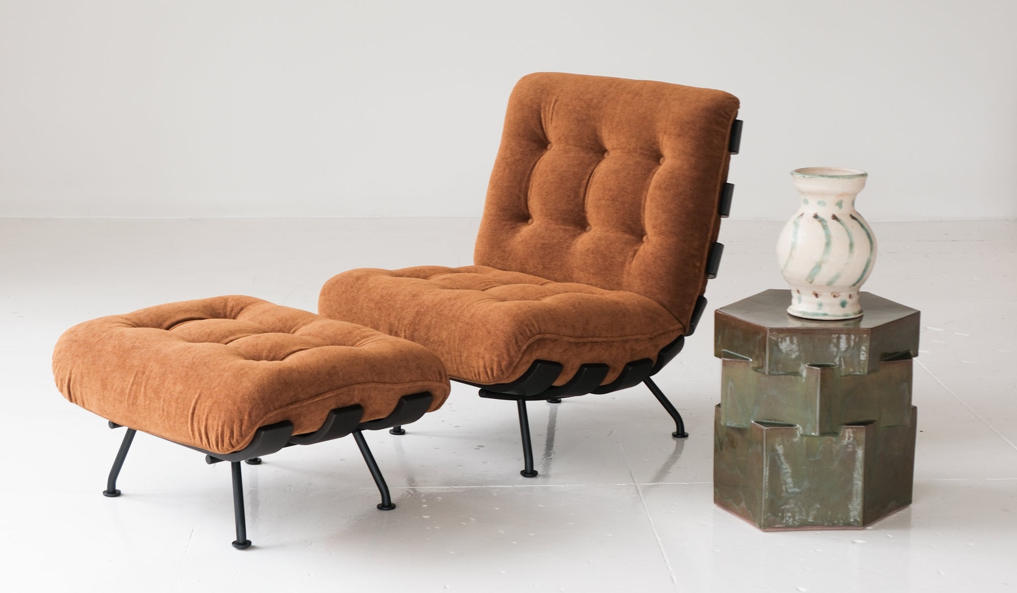 IN STOCK Tacchini 'Costela' Chair & Ottoman Set