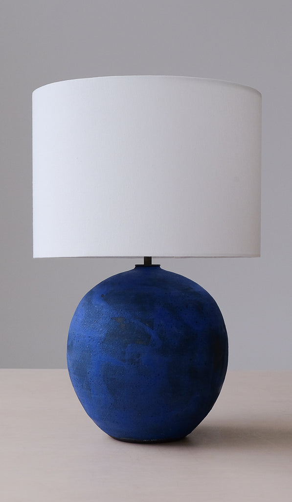 Victoria Morris Brushed Cobalt Large Orb Table Lamp