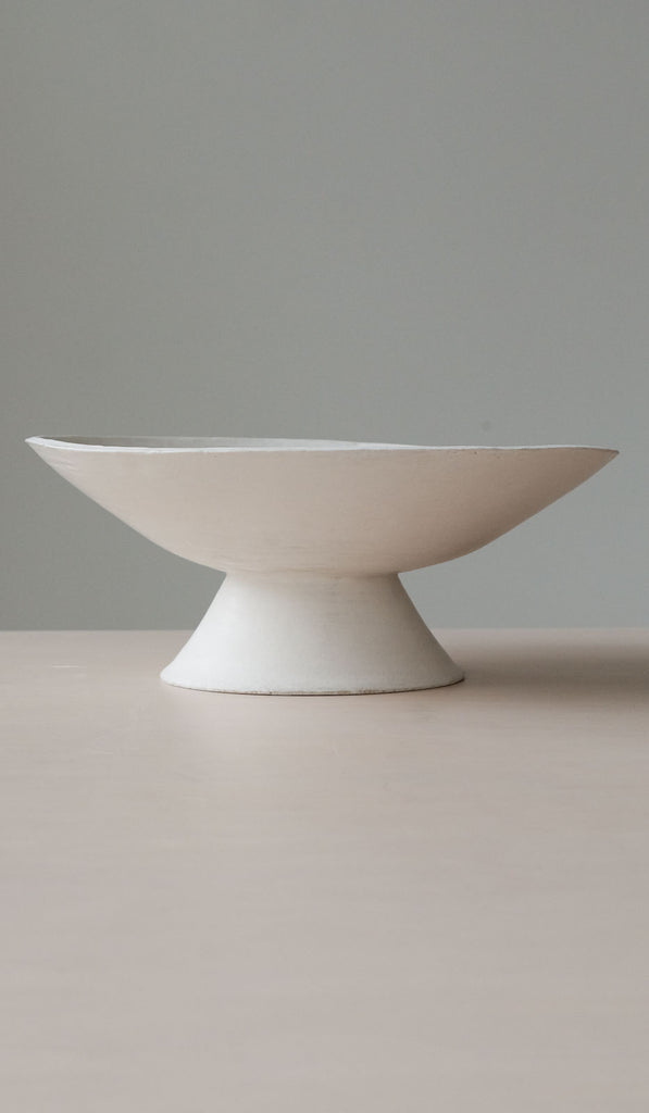 Danny Kaplan Stone White Tall Footed Bowl