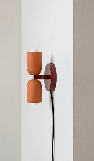 In Common With Ceramic Up Down Sconce - Tonal Hardware - Plug In