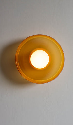 In Common With Sandblasted Amber Glass Disc Surface Mount