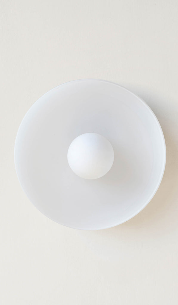 In Common With Sandblasted White Glass Disc Surface Mount