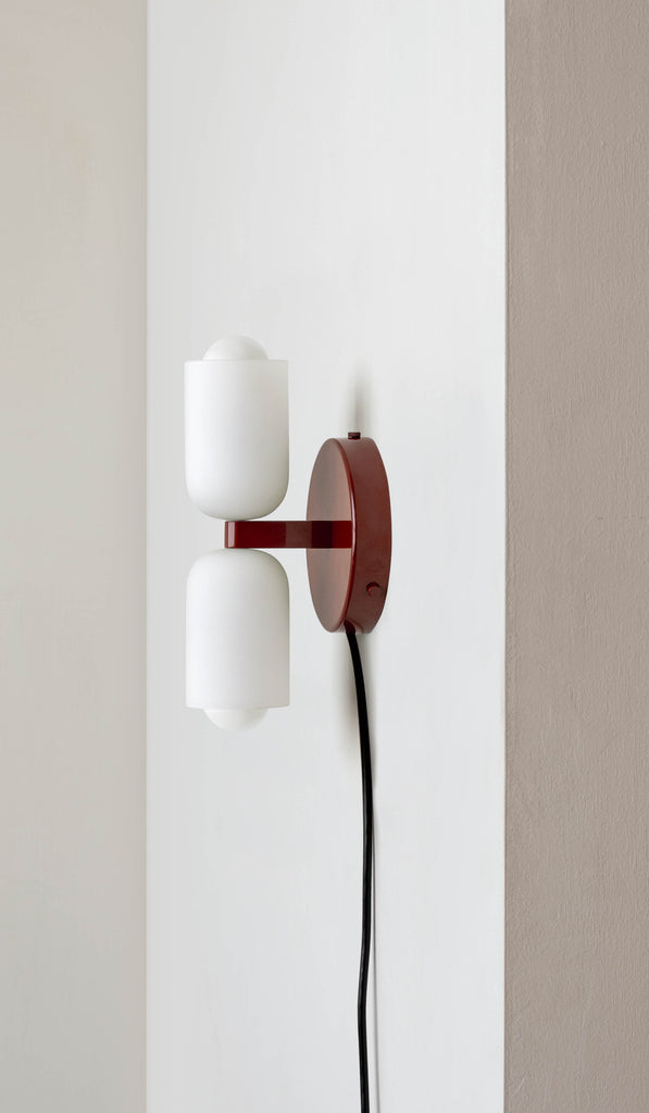 In Common With Enamel White Glass Up Down Sconce
