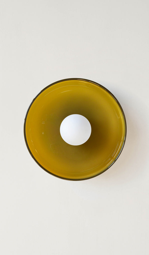 In Common With Pistachio Blown Glass Disc Surface Mount