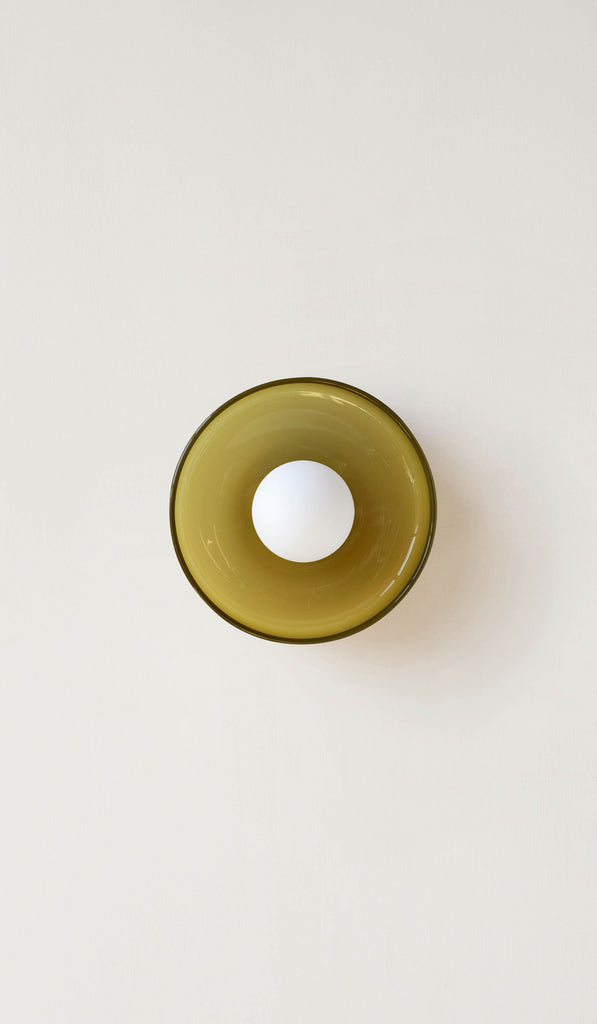 In Common With Pistachio Blown Glass Disc Surface Mount