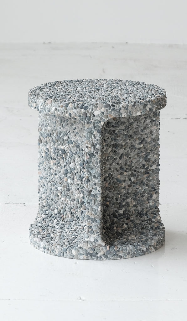 Jeff Martin Joinery Exposed Aggregate Neolith Stool / Side Table