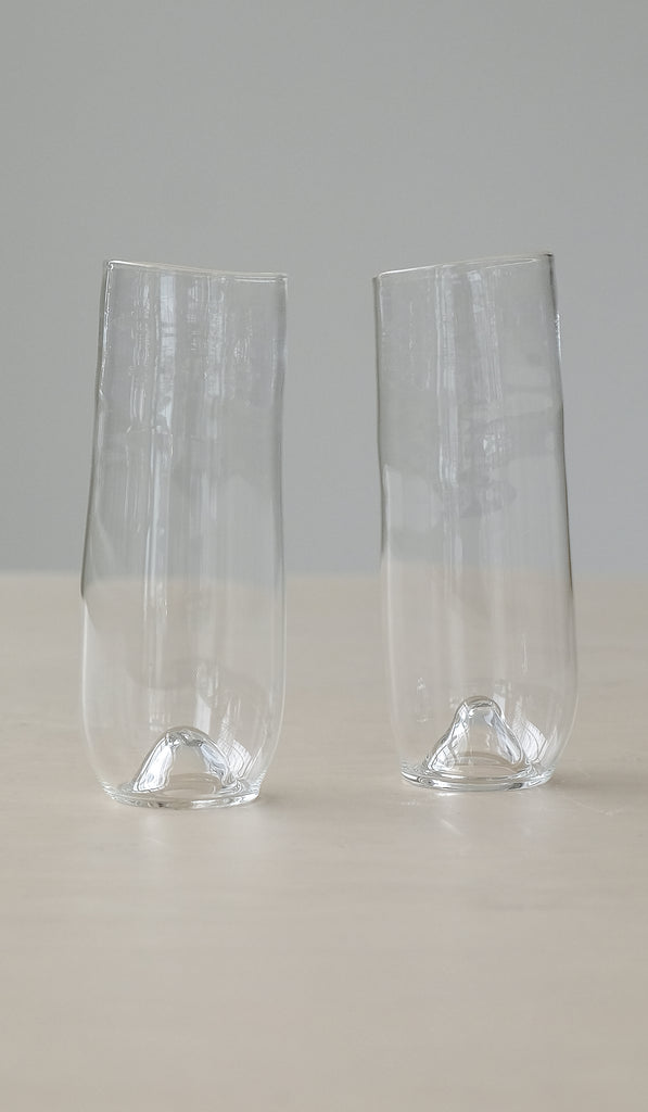 Set of 2 Organic Shaped Champagne Glasses