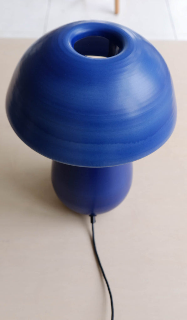 Nicholas Bijan Pourfard Cobalt Blue Mushroom Table Lamp