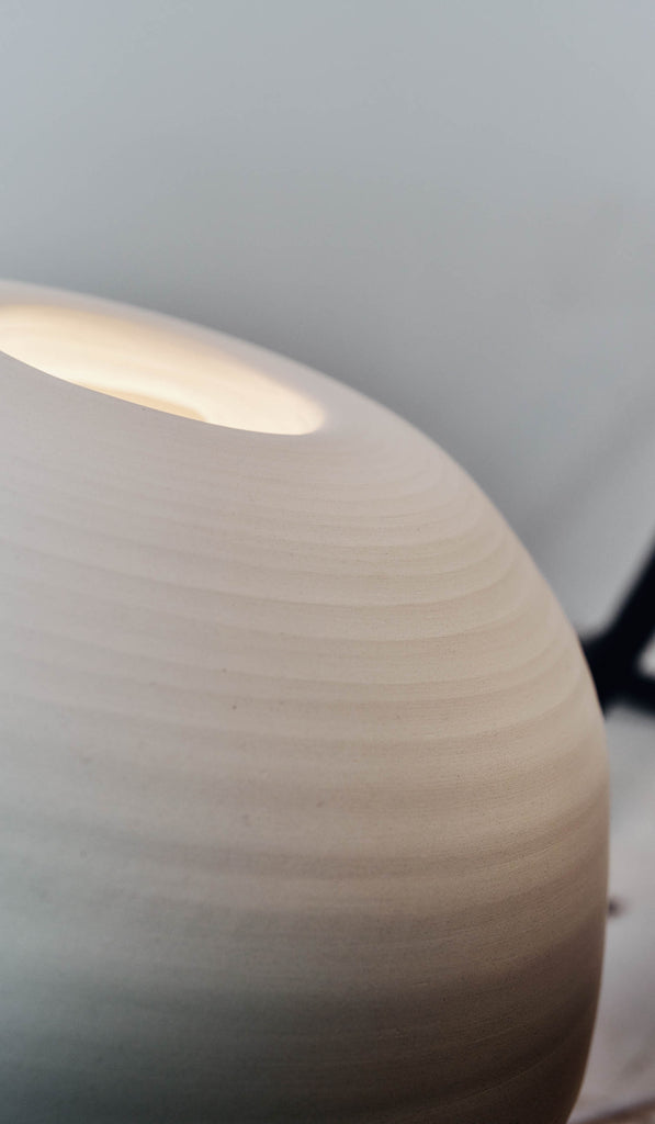Nicholas Bijan Pourfard White Mushroom Table Lamp