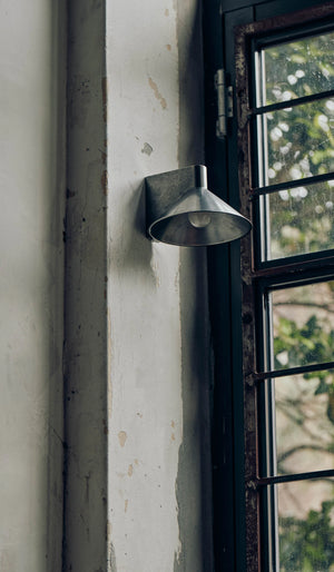 IN STOCK Studio Henry Wilson Polished Cast Stainless Steel Conical Wall Light